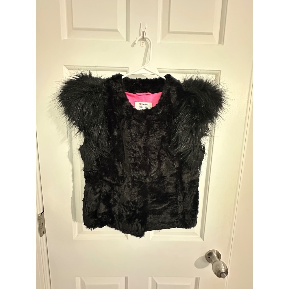 Neiman Marcus Skaist Taylor Faux Fur‎ Vest Black Sleeveless Women's XS